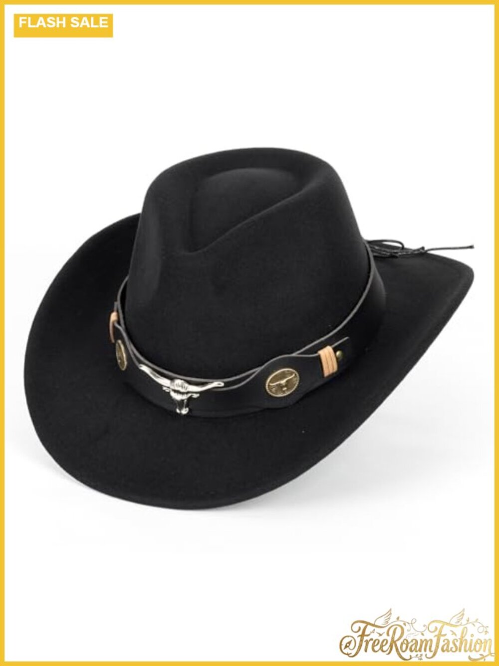 Felt Fedora Western Cowboy Hat Adjustable Ribbon Wide Brim Sun